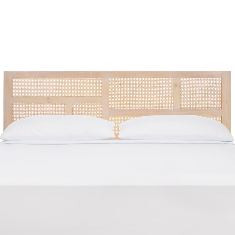 Nariely Rattan Headboard, White Washed, King