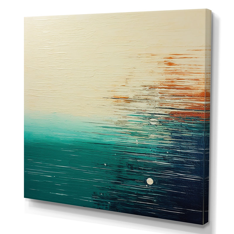 «Minimalistic Essence Beach II - Minimalisme», art mural, Toile tendue, H 36 po x l 36 po x P 1,5 po