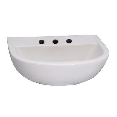 Barclay Compact 450 14.12'' White Vitreous China U-Shaped Bathroom Sink with Overflow