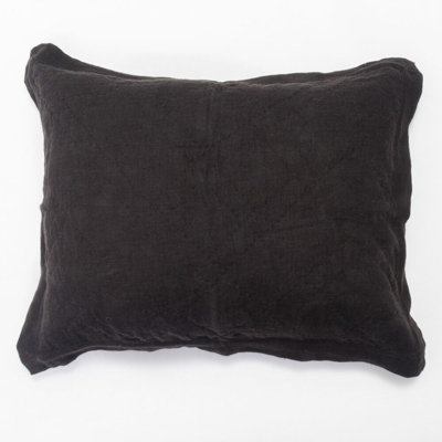 Kylar Linen Pillow Sham, Asphalt, Dutch Euro