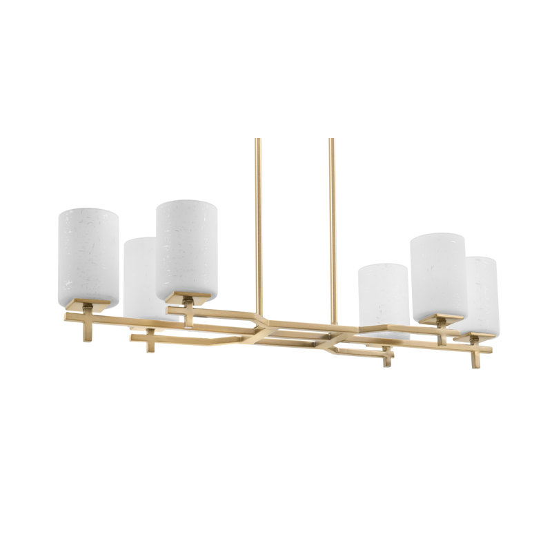 Luminaire pour îlot de cuisine 6 lumières Headland, Laiton