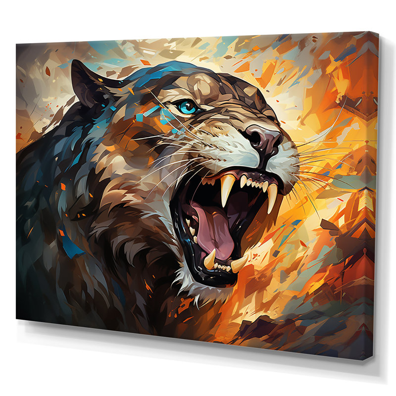 Majestic Panther Roar sur impression sur toile, Toile tendue, H 12 po x l 20 po x P 1 po