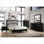 Table de chevet de rangement noire à 2 tiroirs pour chambre à coucher