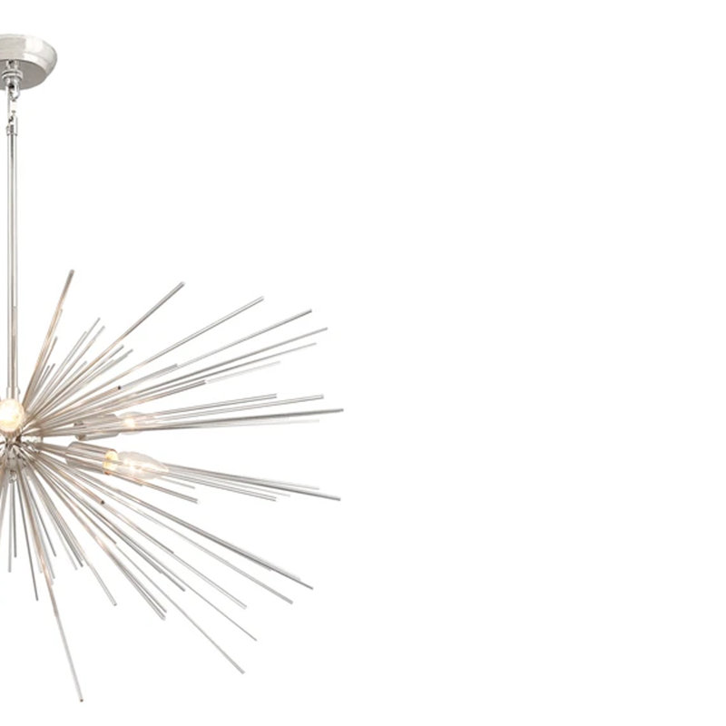 6 - Light Dimmable Sputnik Sphere Chandelier, Nickel, Yes