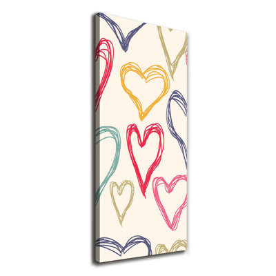 Colourful Hearts - Wrapped Canvas Print