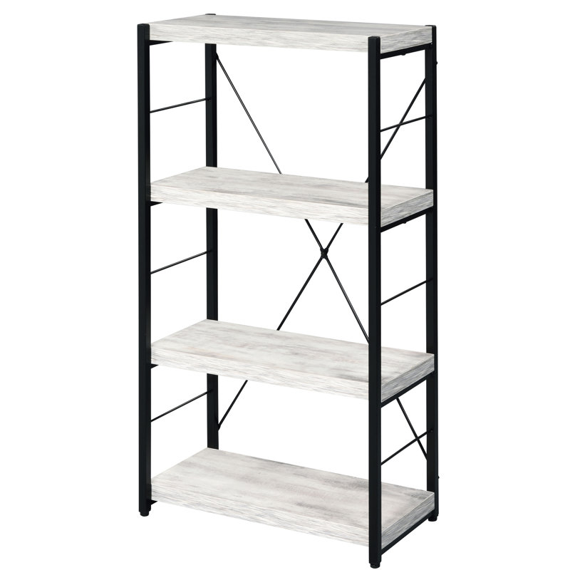 Bibliothèque noire et grise avec tablettes pour le salon et le bureau