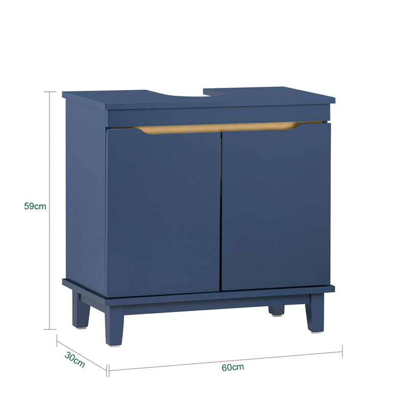 Aayra 60cm Single Bathroom Vanity Base Only in Blue, Blue