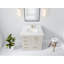 Boston 36 po X P 22 po Meuble-lavabo central D en grain fin avec quartz Cove Edge-109379944