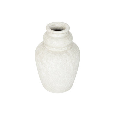Alrick Terracotta Decorative Vase – Matte White Modern Vase for Living Room, Console Table & Shelf Décor