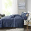 Édredon en velours bleu marine et coussin décoratif pour lit simple / simple TG-117061470