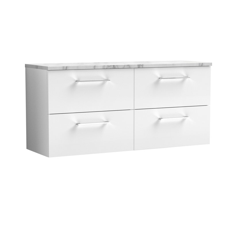 Arno 56.2cm Double Bathroom Vanity Base Only, Gloss White