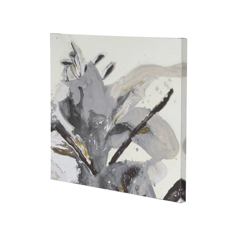Toile texturée embellie à la main Blooming Opalescent II, H 30 po x l 30 po x P 1,5 po