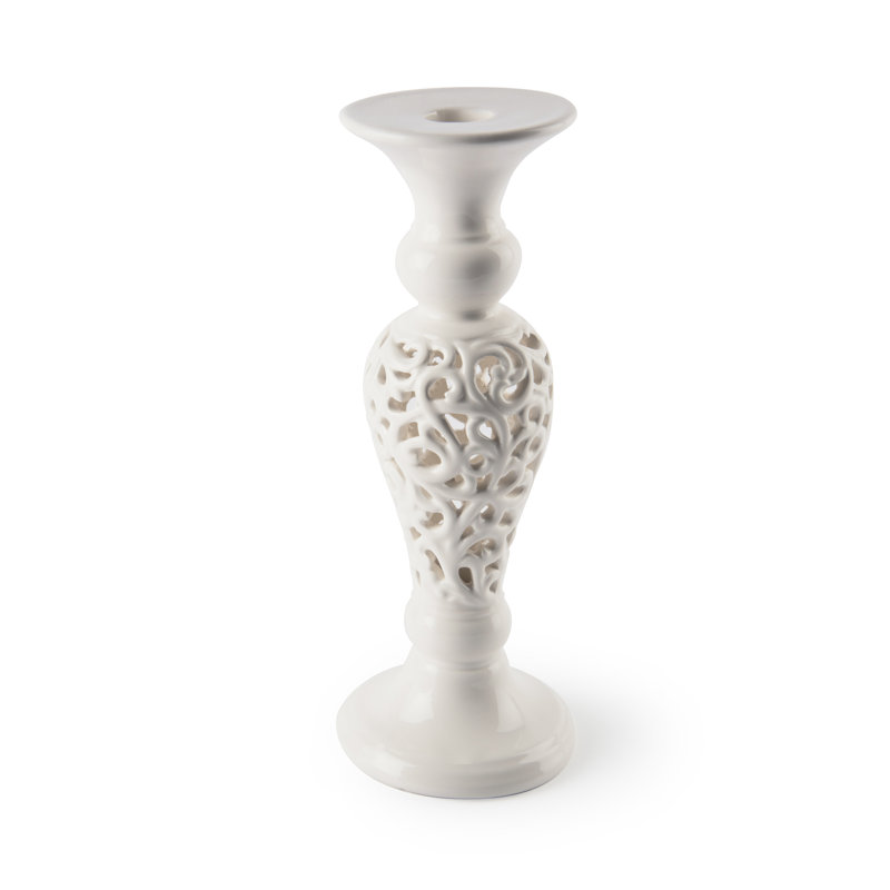 White Home Concrete / Cement Candlestick, 25 cm x 9.5 cm