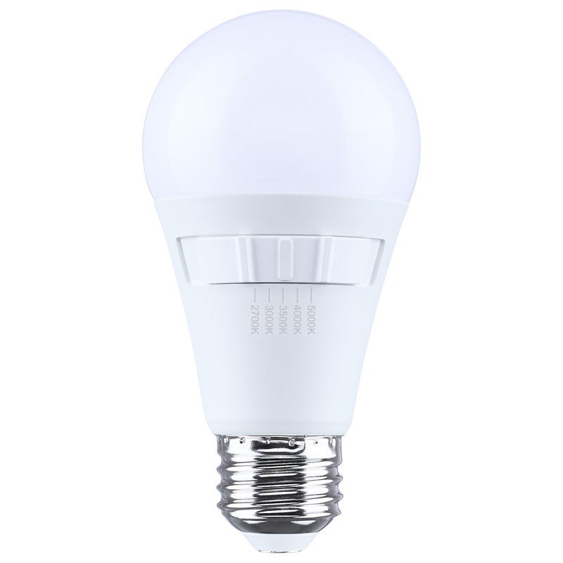 12 Watt A19 LED - 27K/30K/35K/40K/50K CCT - 80 CRI - Medium Base - Plastic - Dimmable - 120 Volt, 12 W