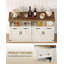 Sideboard, Kitchen Cabinets with 2 Doors, Freestanding Kitchen Cupboard with Drawer, Adjustable Shelf, for Entryway, Living Room, Dining Room, Brown and White-124550772