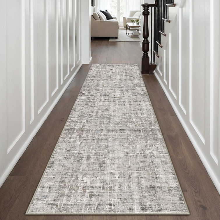 Tapis gris élégant et lavable à la machine