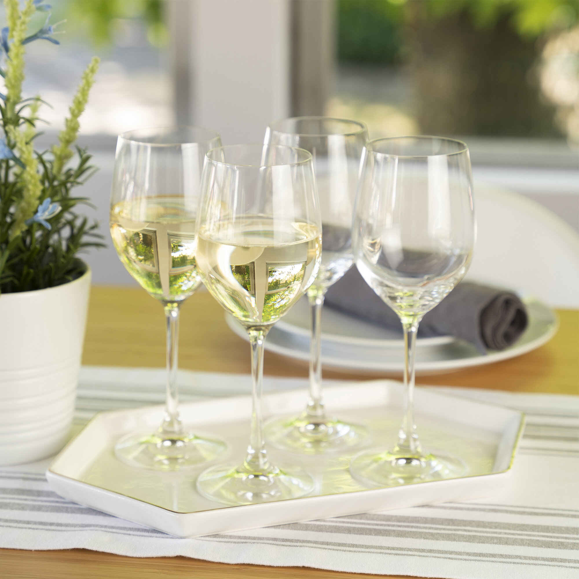 Glass Champagne 4 Pack 6-ounce Champagne Glasses 4pc Set, Premium Square  Edge Blown Glass Wine Glass