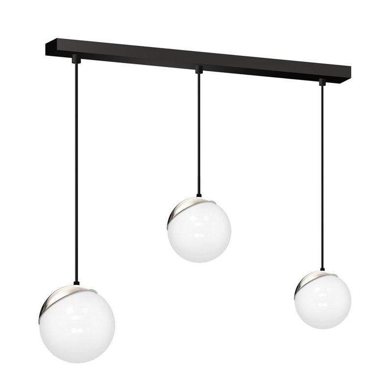 Sfera 3 - Light Matte Black Kitchen Island Pendant, Black/Silver