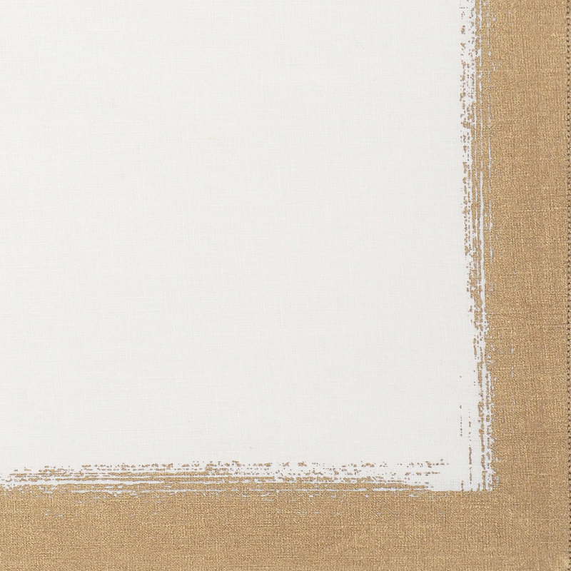 Metallic Brushstroke Linen Blend Napkin, Ivory