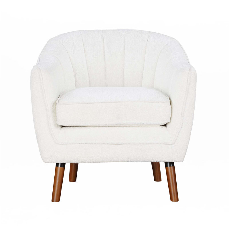Fauteuil d'appoint de style moderne Mid-Century, Blanc