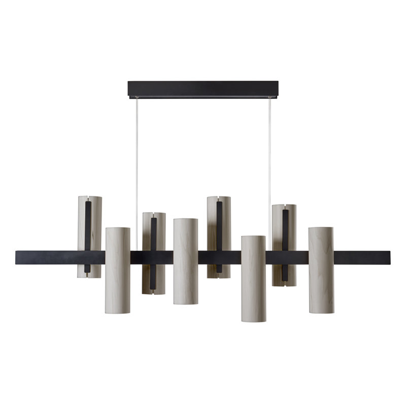 Black Note 8 - Light LED Pendant, Matte Black, 2700K Bulb Temperature, Ivory White