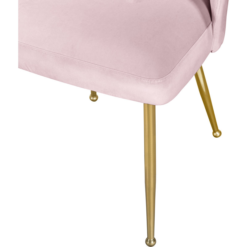 Parnell 19.5'' H Velvet Upholstered Side Chair, Pink Velvet