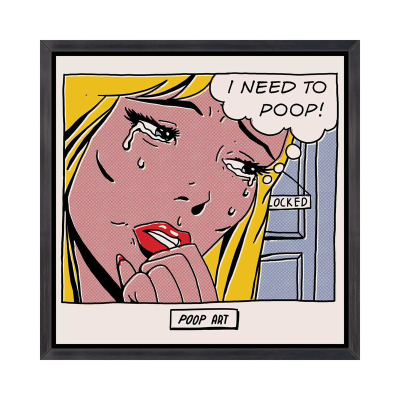«Poop Art», reproduction sur toile flottante, H 37 po x l 37 po x P 1,5 po, Toile avec cadre noir patiné
