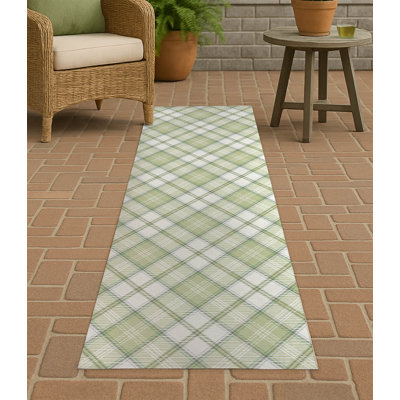 Diamond Plaid Non-Slip Outdoor Rug