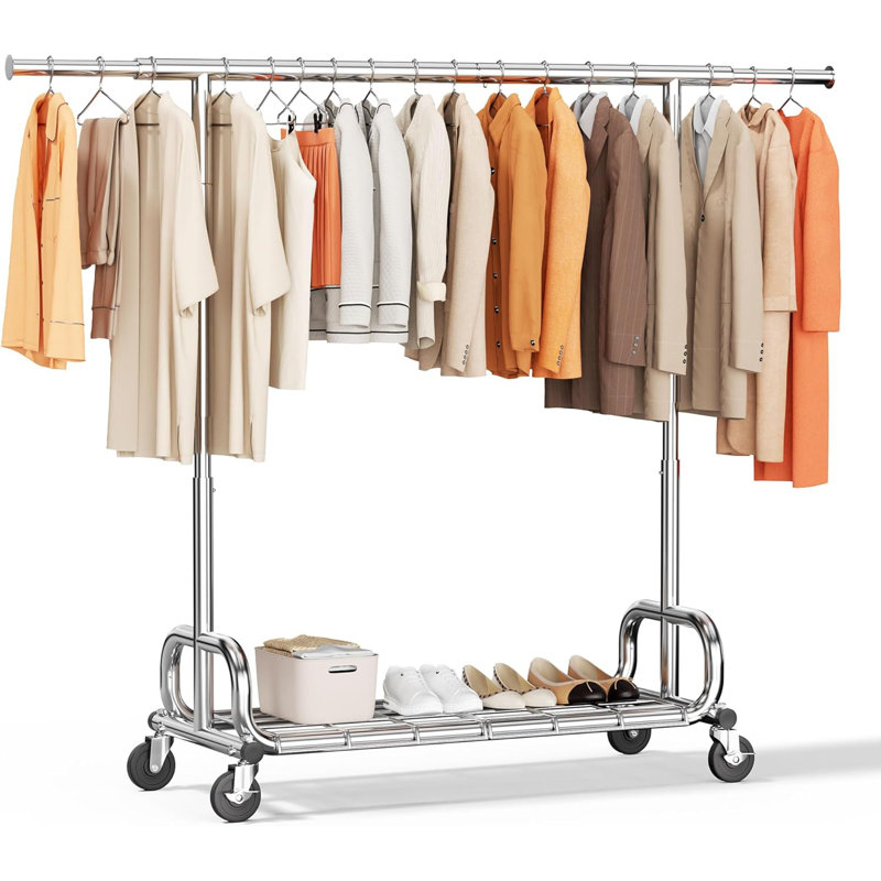 Adjustable Rolling Clothing Rack