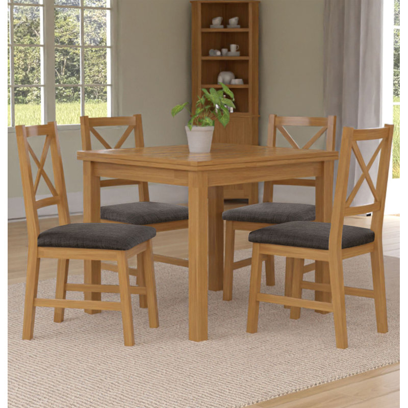 Hatcher 4 - Person Solid Oak Dining Set, Black