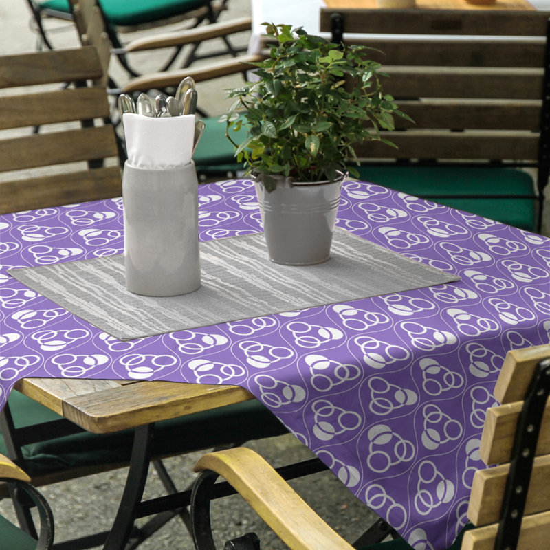 Nappe classiques des cercles et des vagues, Mauve/blanc