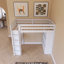 Lit mezzanine blanc simple avec grandes tablettes, bureau et lumière DEL-2040362451-2040362453