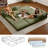106.3" L-Shaped Cloud Sectional Compression Sofa with Reversible Left & Right Oversized Chaise, Modern Convertible Floor Sofa Bed, Corduroy Fabric, Round Platform Design with Metal Frame, Fixed-Shape Frame,Green-1112998379