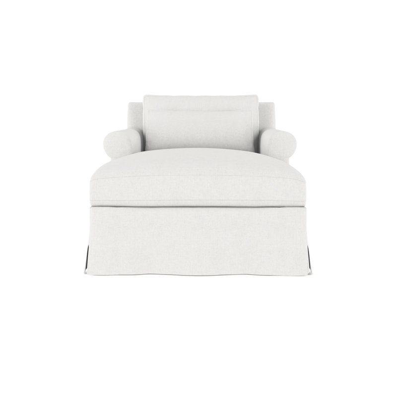 Ludlow Chaise Lounge, Plush Velvet Silver Streak, Weathered