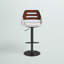 Tabouret de bar pivotant à hauteur réglable avec base en métal et bois-1935923533-1935923534