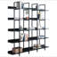 Bibliothèque à 5 niveaux avec bureau ouvert, étagère de style industriel rétro avec structure en métal, panneau de fibres à densité moyenne (ancien numéro de référence: WF286176AAB / N725P247766Z)-1013514367