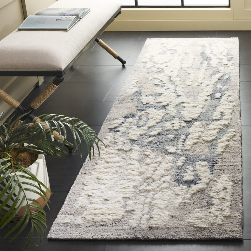 Tapis en laine touffeté à la main Casablanca 446, Tapis de couloir 2 pi 3 po x 8 pi