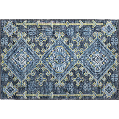 Premium Machine Washable Driessen AMF73 Blue Rug