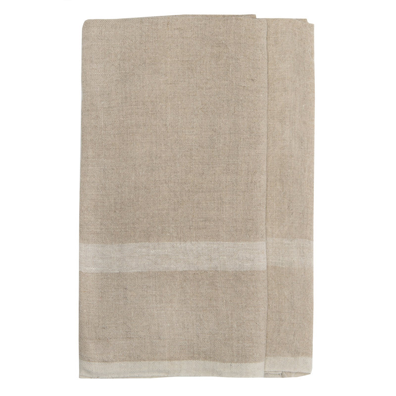 Laundered Linen Striped Tea Towel, Natural/White