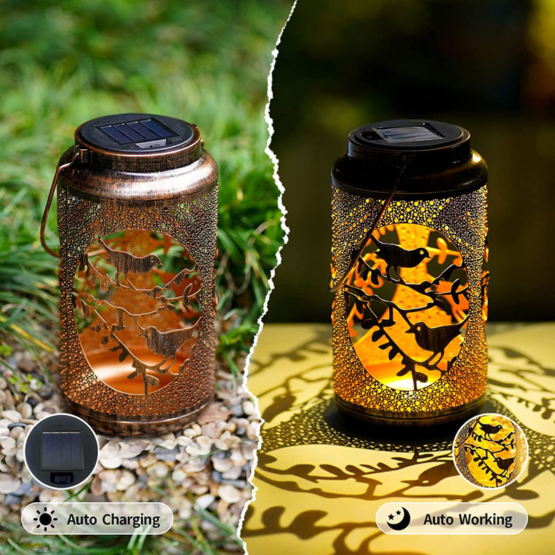9'' Solar Powered Integrated LED Cylinder Lantern