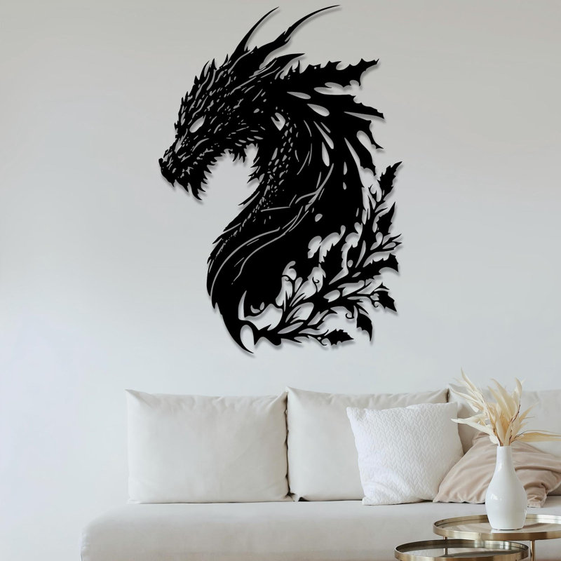 Décoration murale médiévale en métal Dragon