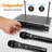 Pyle Portable Uhf Wireless Microphone System - Battery Operated Dual Bluetooth Cordless Microphone Set, Includes 2 Handheld Transmitter Mic, Receiver Base, Aux, RCA, For PA Karaoke DJ Party -PDWM2125