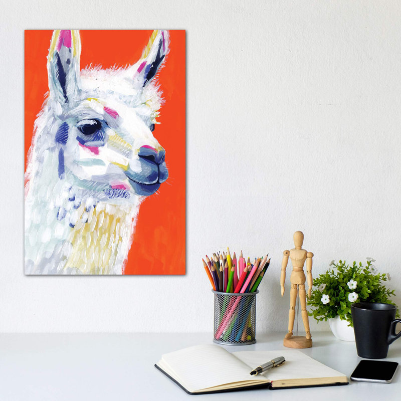 «Animal Party IV» par Victoria Borges - reproduction d'art, H 12 po x l 8 po x P 0,75 po, Toile tendue, Pas de tapis