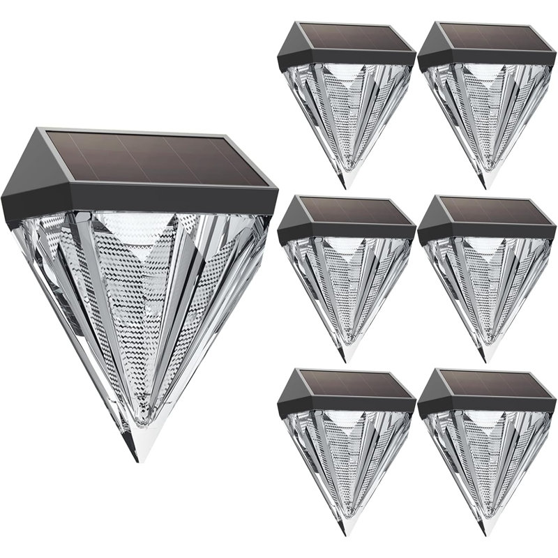 Éclairage solaire d'extérieur, lumières murales étanches à DEL, marche / arrêt automatique, ensemble de 6 lumières décoratives à énergie solaire pour jardin, cour, patio, terrasse, clôture