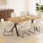 63" Modern Oak Dining Table Set For Small Spaces, 7-Piece Set With Rectangular Table & 6 Padded Leather Chairs, Compact, Sturdy & Easy To Assemble-123027140-123027137