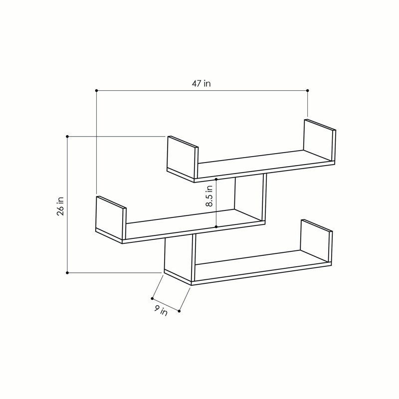 Ramage 3 Piece Floating Shelf, White