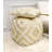 Grandcanyon Cotton Shaggy Pouf, Ivory/Gold-36209226
