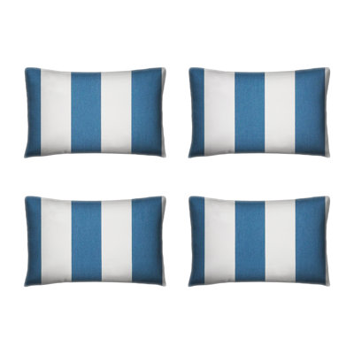 Ensemble de 4 coussins décoratifs Sunbrella, coussins décoratifs rectangulaires pour l'extérieur 12 po x 20 po