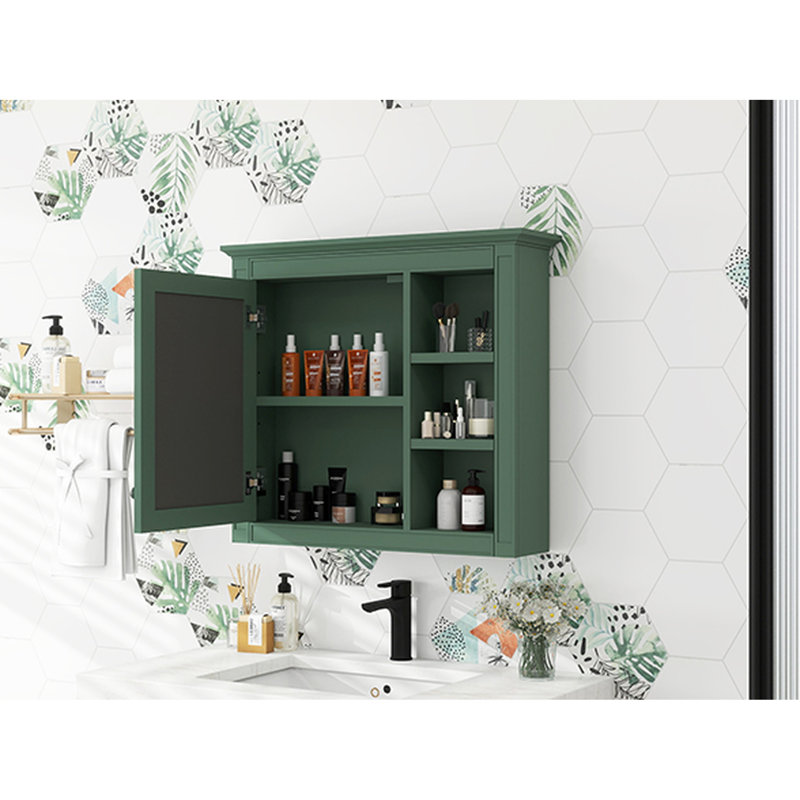 Armoire de salle de bain 30 po x 28 po avec miroir fixé au mur. , 5 tablettes et plus, miroir mural de qualité. 28 po, design moderne