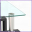 Table basse carrée en verre trempé transparent / noir pour le salon, facile à nettoyer et amp; Assemblage rapide-121048628-121048625-121048629
